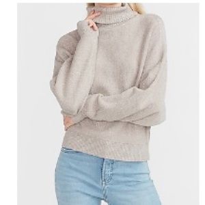 Express woman’s grey metallic dolman turtleneck sweater medium. NWT